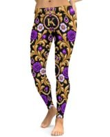 Kaluchie Royal Purple Baroque High-Waist Leggings