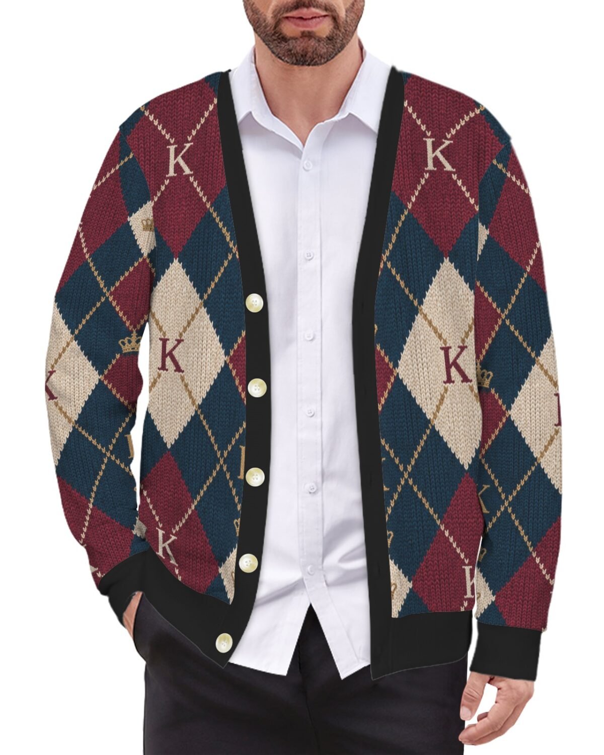 Crown Argyle Cardigan