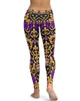 Kaluchie Royal Purple Baroque High-Waist Leggings