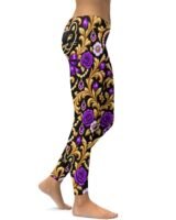 Kaluchie Royal Purple Baroque High-Waist Leggings
