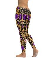 Kaluchie Royal Purple Baroque High-Waist Leggings