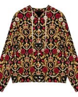 Kaluchie Women’s Royal Baroque Hooded Jacket – Black, Gold & Crimson