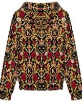 Kaluchie Women’s Royal Baroque Hooded Jacket – Black, Gold & Crimson