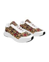 Kaluchie Royal Baroque Running Shoes – White, Gold & Crimson