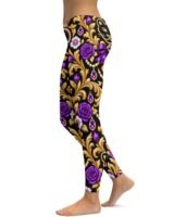 Kaluchie Royal Purple Baroque High-Waist Leggings