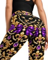 Kaluchie Royal Purple Baroque High-Waist Leggings