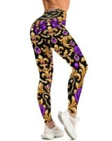 Kaluchie Royal Purple Baroque High-Waist Leggings