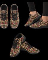 Kaluchie Royal Baroque Women’s Sneakers – Black, Gold & Crimson