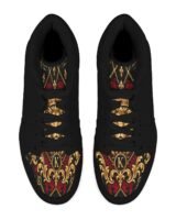 Kaluchie Royal Crest High-Top Sneakers – Black, Gold & Crimson